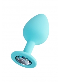 Мятная анальная втулка Brilliant с прозрачным кристаллом - 8 см. - ToyFa - купить с доставкой в Кирове