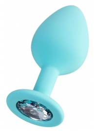 Мятная анальная втулка Brilliant с прозрачным кристаллом - 8 см. - ToyFa - купить с доставкой в Кирове