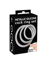 Набор из 3 эрекционных колец под металл Metallic Silicone Cock Ring Set - Orion - в Кирове купить с доставкой