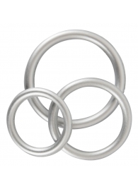Набор из 3 эрекционных колец под металл Metallic Silicone Cock Ring Set - Orion - в Кирове купить с доставкой