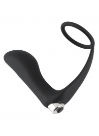 Черное эрекционное кольцо с анальной вибропробкой Vibrating Ring   Plug - Orion - в Кирове купить с доставкой
