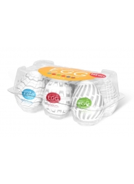 Набор из 6 мастурбаторов Tenga EGG Easy Beat с различным рельефом - Tenga - в Кирове купить с доставкой