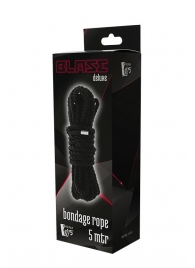 Черная веревка для шибари DELUXE BONDAGE ROPE - 5 м. - Dream Toys - купить с доставкой в Кирове