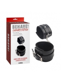 Черные оковы на ноги Obey Me Leather Ankle Cuffs - Chisa - купить с доставкой в Кирове