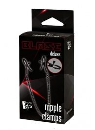 Черные зажимы на соски на цепочке BLAZE DELUXE NIPPLE CLAMPS - Dream Toys - купить с доставкой в Кирове