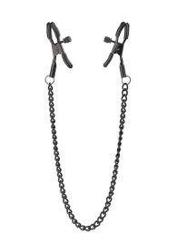 Черные зажимы на соски на цепочке BLAZE DELUXE NIPPLE CLAMPS - Dream Toys - купить с доставкой в Кирове