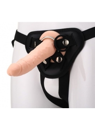 Телесный страпон на черных трусиках STRAP ON REAL DILDO - 20 см. - Dream Toys - купить с доставкой в Кирове