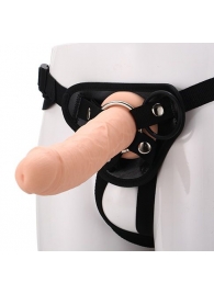 Черные трусики с телесной насадкой STRAP ON REAL DILDO - 21 см. - Dream Toys - купить с доставкой в Кирове