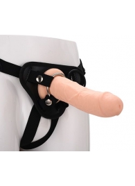 Черные трусики с телесной насадкой STRAP ON REAL DILDO - 21 см. - Dream Toys - купить с доставкой в Кирове
