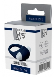 Гладкое синее эрекционное виброкольцо STIMU RING - Dream Toys - в Кирове купить с доставкой