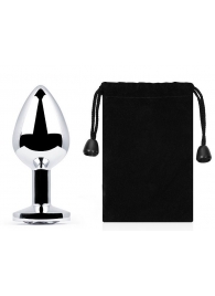 Серебристая анальная пробка с прозрачным стразом - 7,2 см. - Anal Jewelry Plug - купить с доставкой в Кирове