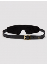 Черная плотная маска на глаза Bound to You Faux Leather Blindfold - Fifty Shades of Grey - купить с доставкой в Кирове