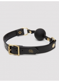 Черный кляп-шар Bound to You Faux Leather Ball Gag - Fifty Shades of Grey - купить с доставкой в Кирове