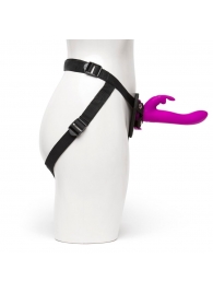 Лиловый страпон Rechargeable Vibrating Strap-On Harness Set - 17,6 см. - Happy Rabbit - купить с доставкой в Кирове
