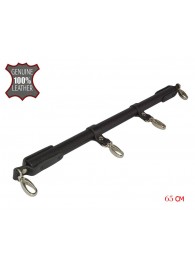 Черная металлическая распорка с кожаными ремешками и карабинами - 65 см. - Sitabella - купить с доставкой в Кирове