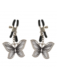 Зажимы на соски с бабочками Butterfly Nipple Clamps - Pipedream - купить с доставкой в Кирове