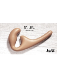 Бежевый безремневой страпон Seduction - 20,5 см. - Lola Games - купить с доставкой в Кирове
