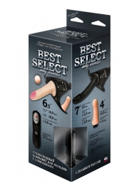 Черный женский пояс BEST SELECT с 3 насадками и вибрацией - LOVETOY (А-Полимер) - купить с доставкой в Кирове