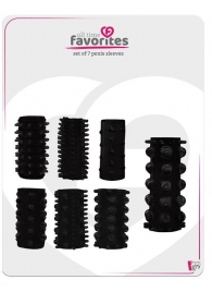 Набор из 7 черных насадок PENIS SLEEVES SET - Dream Toys - в Кирове купить с доставкой