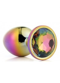 Голографическая анальная втулка с радужным кристаллом - 7,1 см. - Dream Toys - купить с доставкой в Кирове