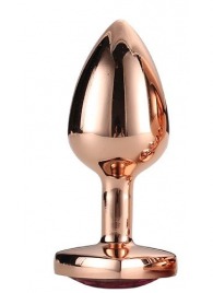 Золотистая анальная втулка с кристаллом-сердечком розового цвета - 7,1 см. - Dream Toys - купить с доставкой в Кирове