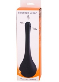 Черный анальный душ SQUEEZE CLEAN с закругленным наконечником - Seven Creations - купить с доставкой в Кирове