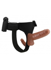 Страпон с вагинальной пробкой и вибрацией Ultra Passionate Harness - 16 см. - Baile - купить с доставкой в Кирове