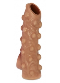 Телесная насадка с бугорками и открытой головкой Nude Sleeve L - 14 см. - KOKOS - в Кирове купить с доставкой