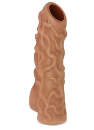 Телесная насадка с венками и открытой головкой Nude Sleeve M - 12 см. - KOKOS - в Кирове купить с доставкой