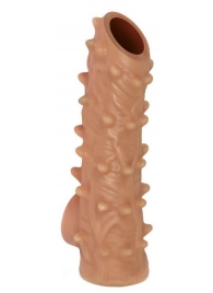 Телесная насадка с шипами и открытой головкой Nude Sleeve M - 12 см. - KOKOS - в Кирове купить с доставкой
