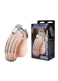 Металлическая клетка Prisoner Cock Сage с замком - BlueLine - купить с доставкой в Кирове