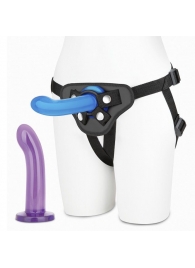 Страпон унисекс Beginners Strap-On с 2 насадками - 15 и 13 см. - Lux Fetish - купить с доставкой в Кирове
