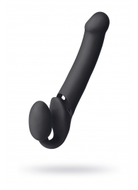 Черный безремневой вибрострапон Vibrating Bendable Strap-On L - Strap-on-me - купить с доставкой в Кирове
