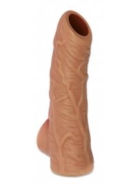 Телесная открытая насадка-реалистик с подхватом мошонки Nude Sleeve S - 10 см. - KOKOS - в Кирове купить с доставкой