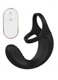Черный анальный стимулятор с эрекционными кольцами Remote Couple Teaser - Dream Toys - в Кирове купить с доставкой