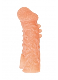 Телесная закрытая насадка с шершавой головкой Cock Sleeve Size M - 15,6 см. - KOKOS - в Кирове купить с доставкой