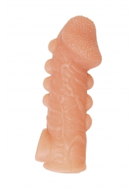 Телесная закрытая насадка с шишечками Cock Sleeve Size M - 15,6 см. - KOKOS - в Кирове купить с доставкой