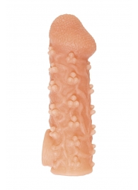 Телесная закрытая насадка с пучками шишечек Cock Sleeve Size L - 17,6 см. - KOKOS - в Кирове купить с доставкой