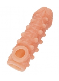 Телесная закрытая насадка с шариками Cock Sleeve Size M - 15,6 см. - KOKOS - в Кирове купить с доставкой