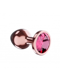 Пробка цвета розового золота с малиновым кристаллом Diamond Ruby Shine S - 7,2 см. - Lola Games - купить с доставкой в Кирове
