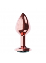 Пробка цвета розового золота с черным кристаллом Diamond Jet Shine L - 8,3 см. - Lola Games - купить с доставкой в Кирове