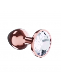 Пробка цвета розового золота с прозрачным кристаллом Diamond Moonstone Shine L - 8,3 см. - Lola Games - купить с доставкой в Кирове