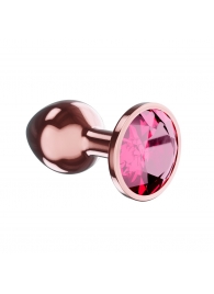 Пробка цвета розового золота с малиновым кристаллом Diamond Ruby Shine L - 8,3 см. - Lola Games - купить с доставкой в Кирове