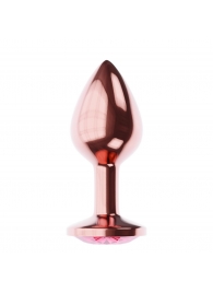Пробка цвета розового золота с малиновым кристаллом Diamond Ruby Shine L - 8,3 см. - Lola Games - купить с доставкой в Кирове