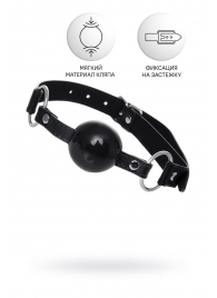 Черный кляп-шар на кожаных ремешках Anonymo - ToyFa - купить с доставкой в Кирове