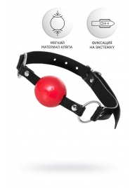 Красный кляп-шар на черных ремешках Anonymo - ToyFa - купить с доставкой в Кирове