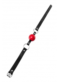 Красный кляп-шар на черных ремешках Anonymo - ToyFa - купить с доставкой в Кирове