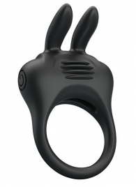 Черное эрекционное кольцо с вибрацией Davion - Baile - в Кирове купить с доставкой