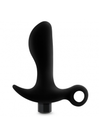 Черный анальный вибратор Silicone Vibrating Prostate Massager 01 - 10,8 см. - Blush Novelties - в Кирове купить с доставкой