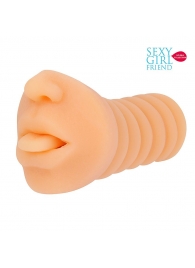 Телесный мастурбатор-ротик с высунутым язычком - Bior toys - в Кирове купить с доставкой